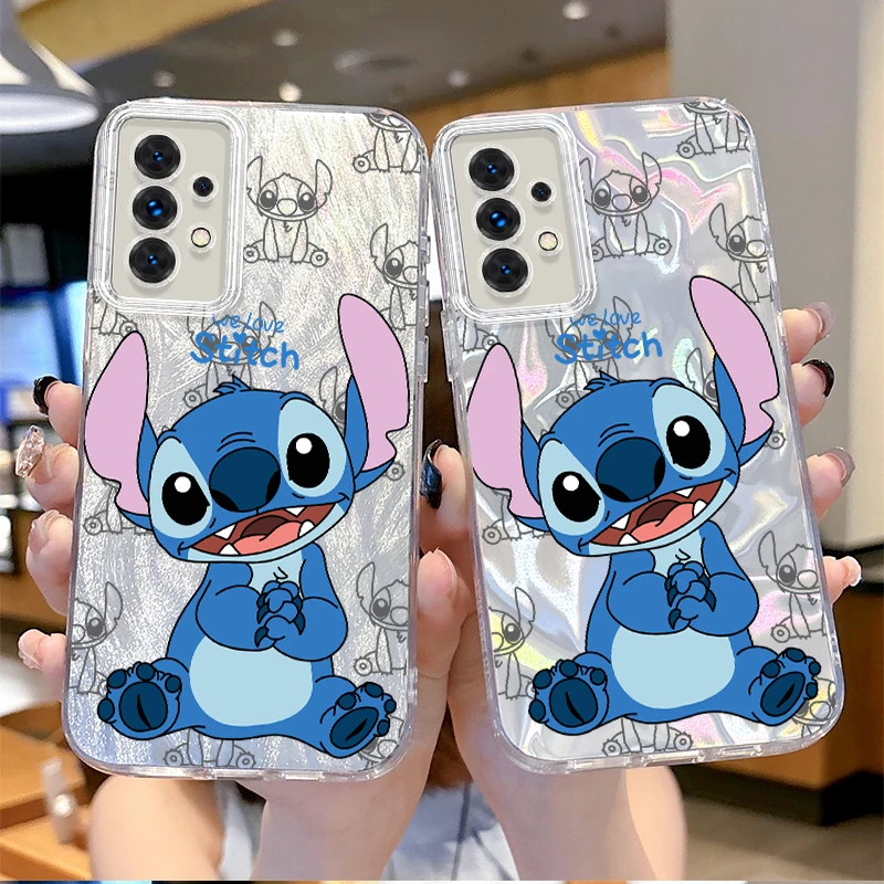 Cute Disney Stitch Cartoon Case for Samsung Galaxy A31 A30 A24 A23 A22 A21S A14 A13 A12 4G 5G A05 A05S A03 Gradient Bumper Cover