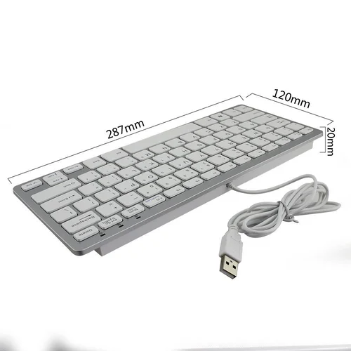 Imagen 2 del producto Teclado de ordenador para Apple Macbook, periférico ergonómico, delgado, con cable Usb, ultrafino, Multimedia, para Gamer, Windows, PC y portátil