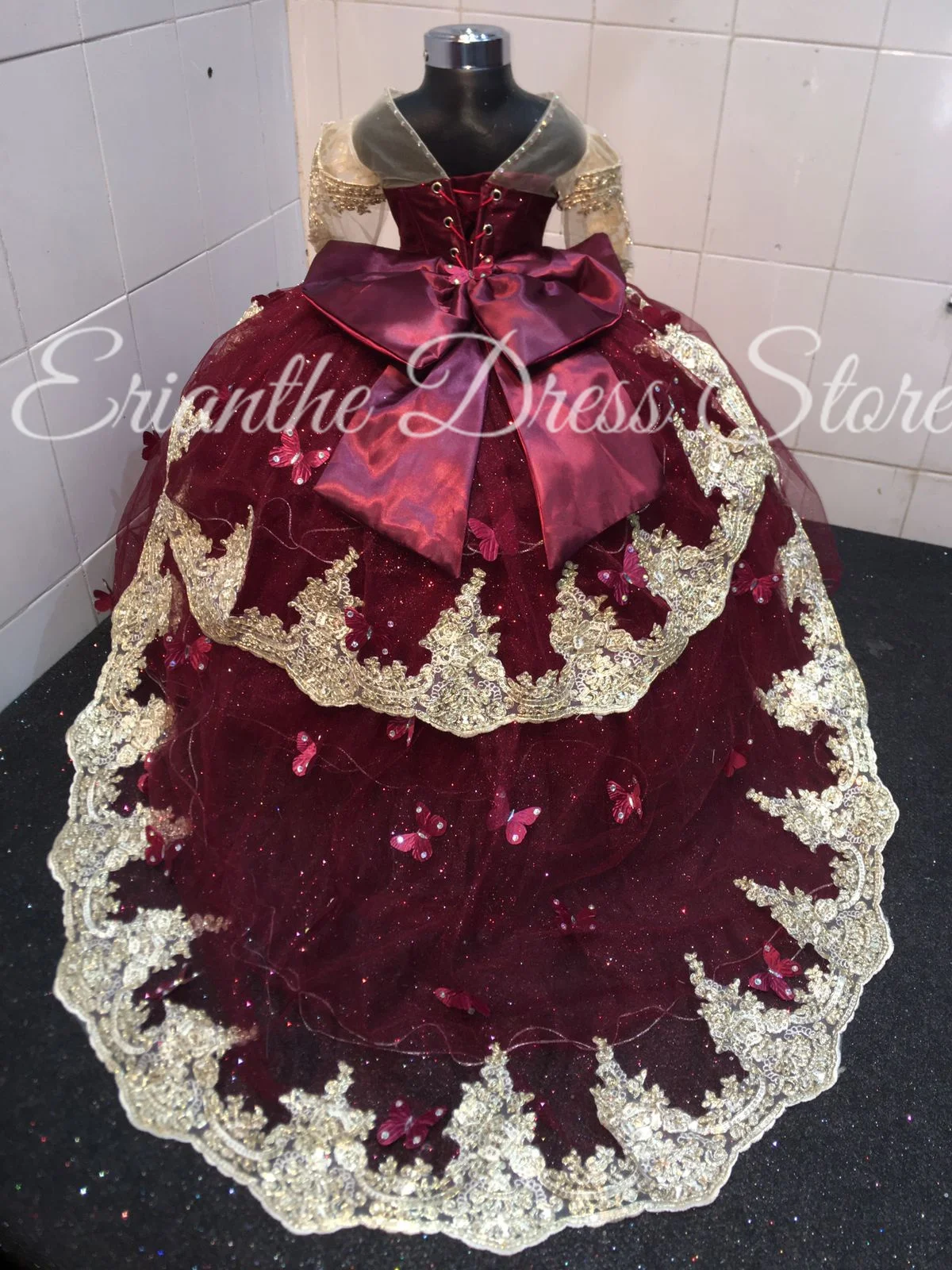 فستان فتاة الزهور الصفراء لحفلات الزفاف من التول مزين بالدانتيل بطبقات للأطفال وحفلات أعياد الميلاد الأولى فستاين سهرة/فساتين الحفلات حسب الطلب