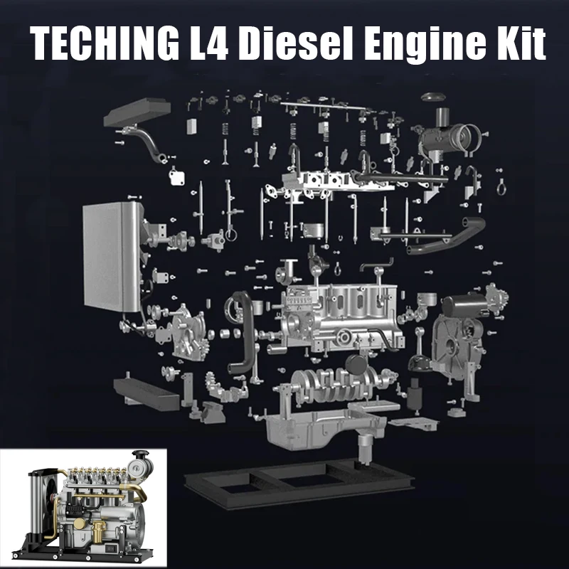 

TECHING L4 Diesel Engine Metal Kit Mechanical DIY Assembly Engine Model Toy Kit DM115