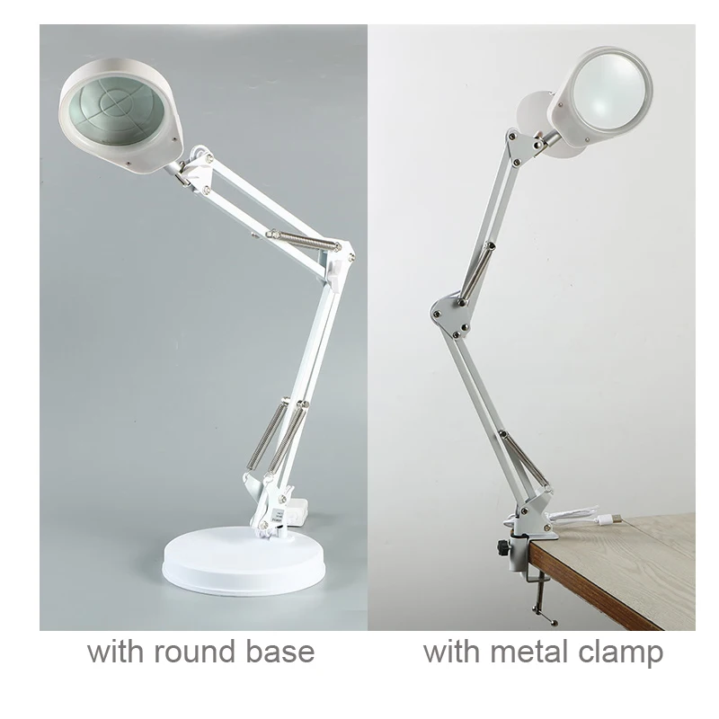 Lampada con lente d\'ingrandimento con supporto e morsetto lampada con lente d\'ingrandimento a LED per lettura, Hobby, artigianato, ricamo, 3 x10x,