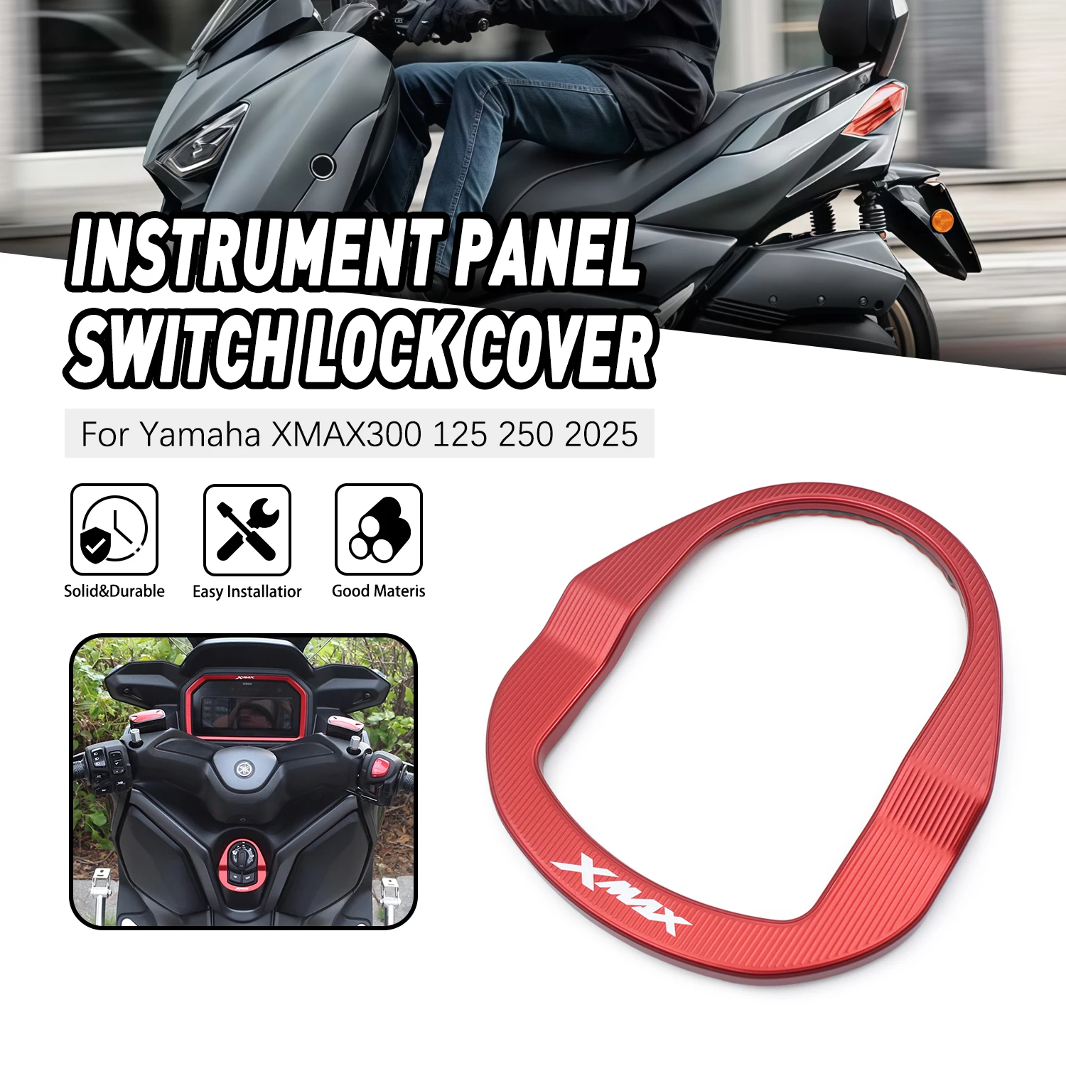 Motorcycle Replacement Parts Instrument screen cover Electric door lock cover For Yamaha XMAX125 XMAX250 XMAX300 2025