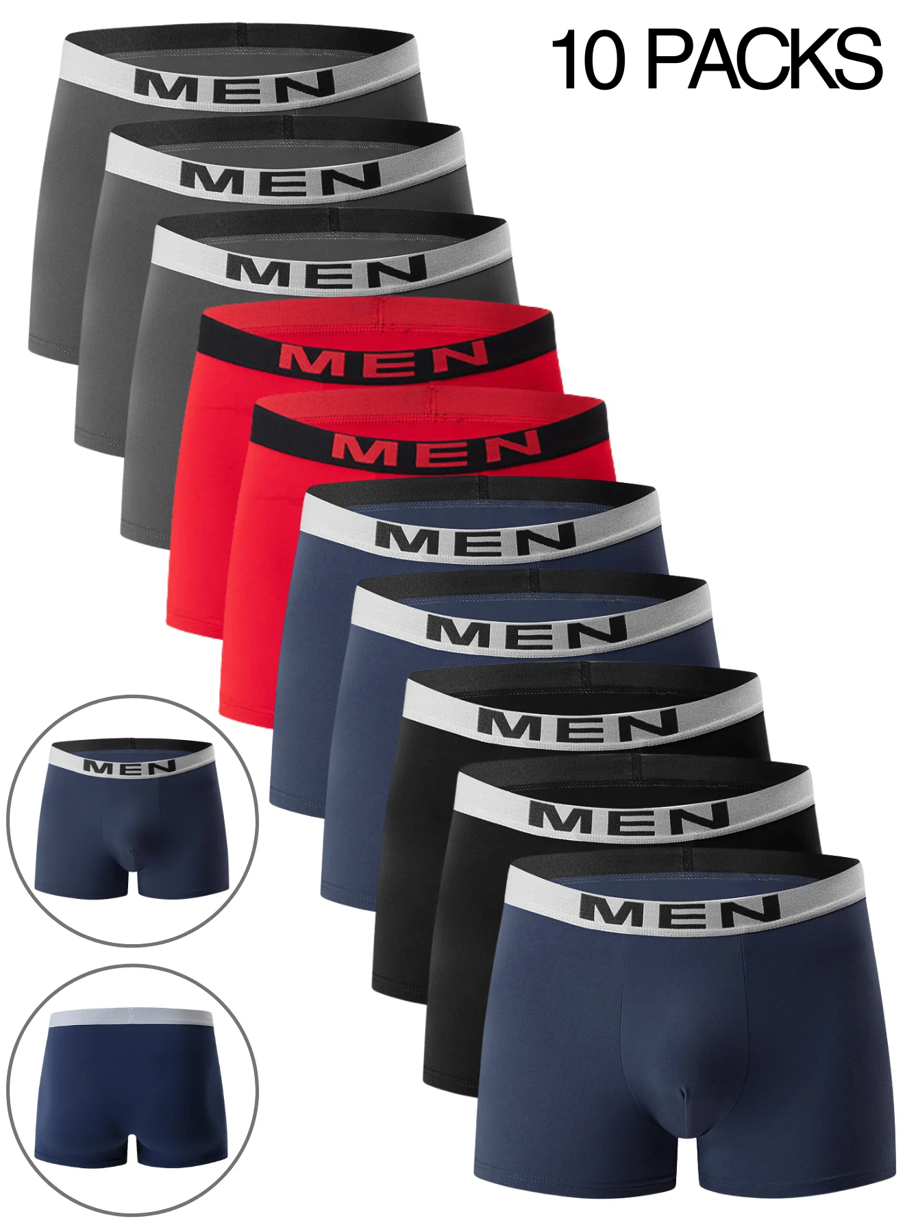 

10PCS Mens Underwear Male Boxers Sexy Underpants Comfortable Breathable Fashion Boys Panties Underwear Boxershorts Men