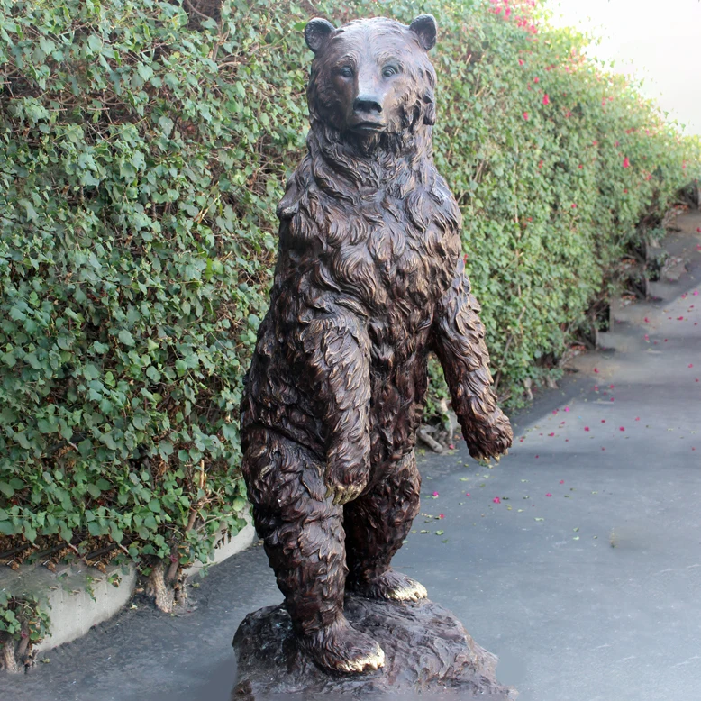 Factory Supplied Welded Bronze Bear Sculpture Custom Size Durable Art Statue for Outdoor Landscape or Estate