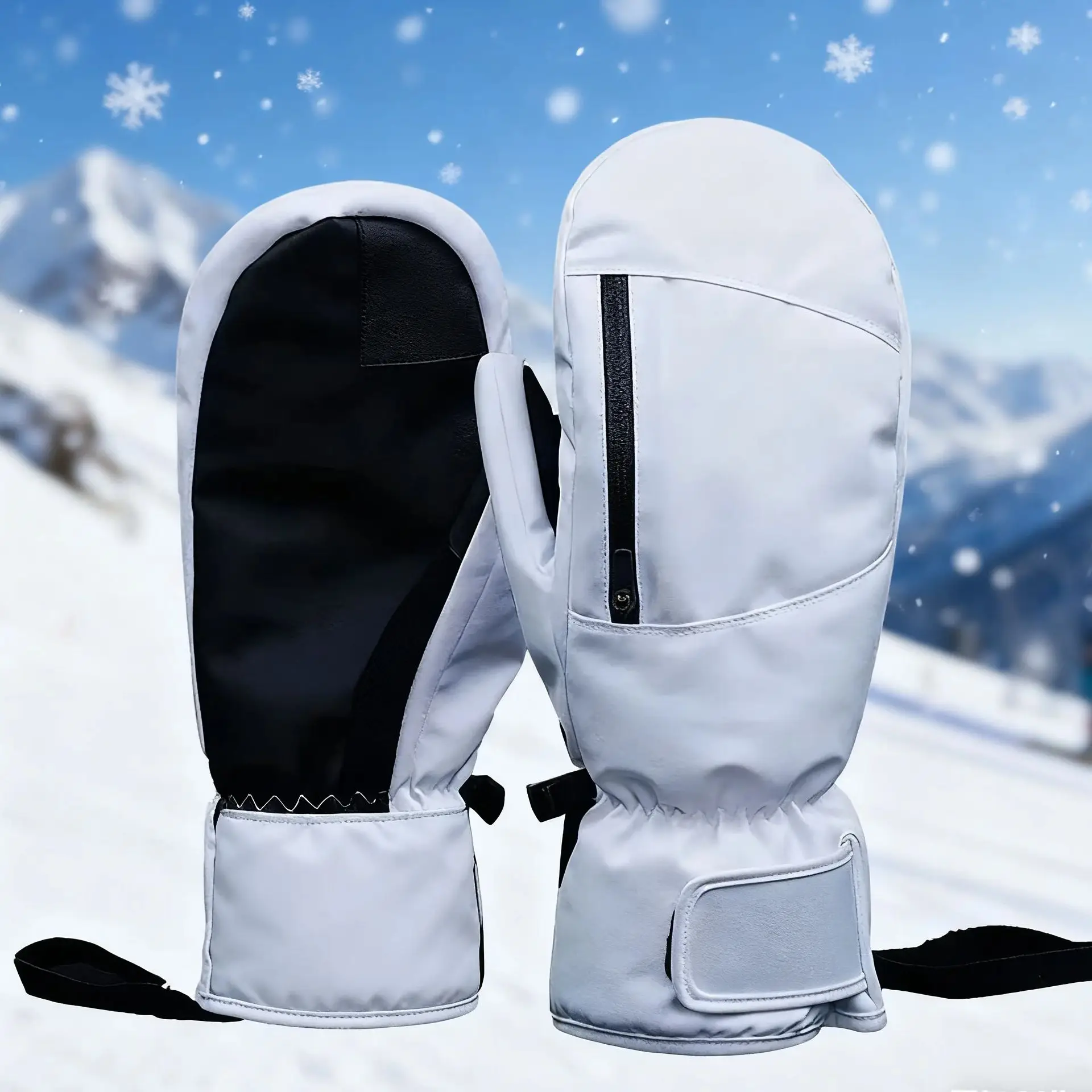 Winter Ski Gloves Waterproof Touch Screen Thermal Thick Snow Gloves Men Women Snowmobile Warm Mittens Outdoor Ski Gloves - view 2