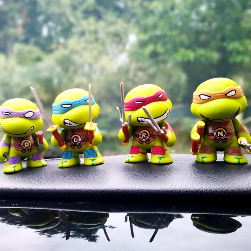 Figuras de acción de Tortugas Ninja Mutantes adolescentes, edición de película, juguetes de modelos móviles, 7cm, 4 piezas por juego