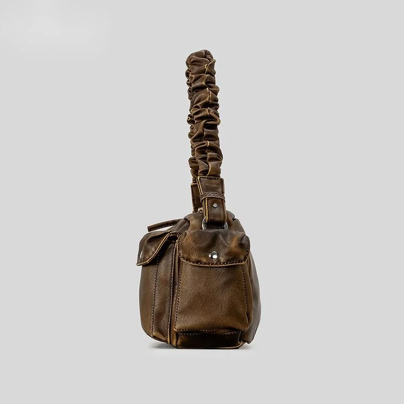 Bolso de mano de cuero PU suave para mujer, cartera Vintage para motocicleta, multibolsillo, diseño de gran capacidad, bolso de hombro para fiesta