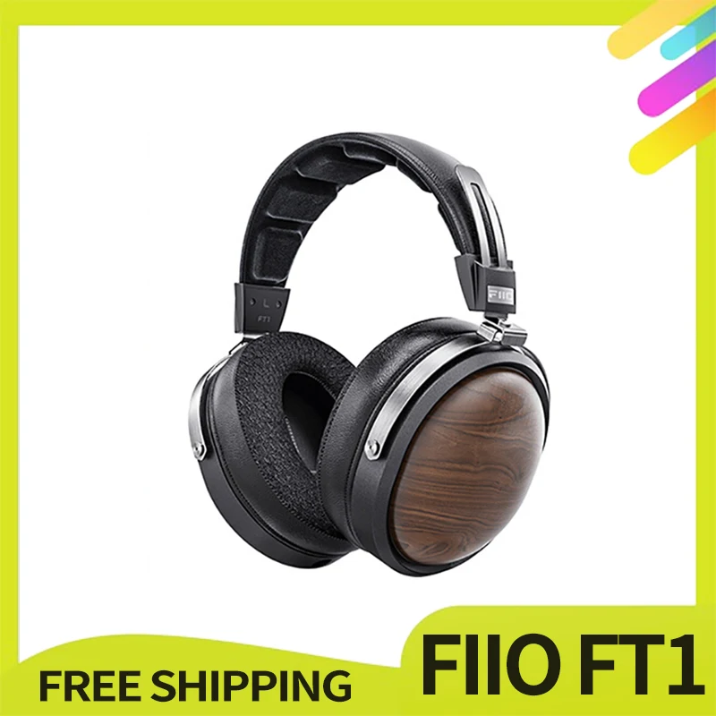 FiiO FT1 HIFI Wired Headphones Walnut Wood Earphones 60mm Dynamic CCAW Nanowood Fiber Composite Diaphragm Esport Custom Headsets