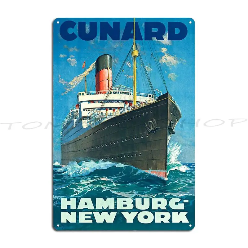 Vintage Ocean Liner Travel Metal Plaque Wall Mural Designing Poster Garage Decoration Design Tin Sign Poster