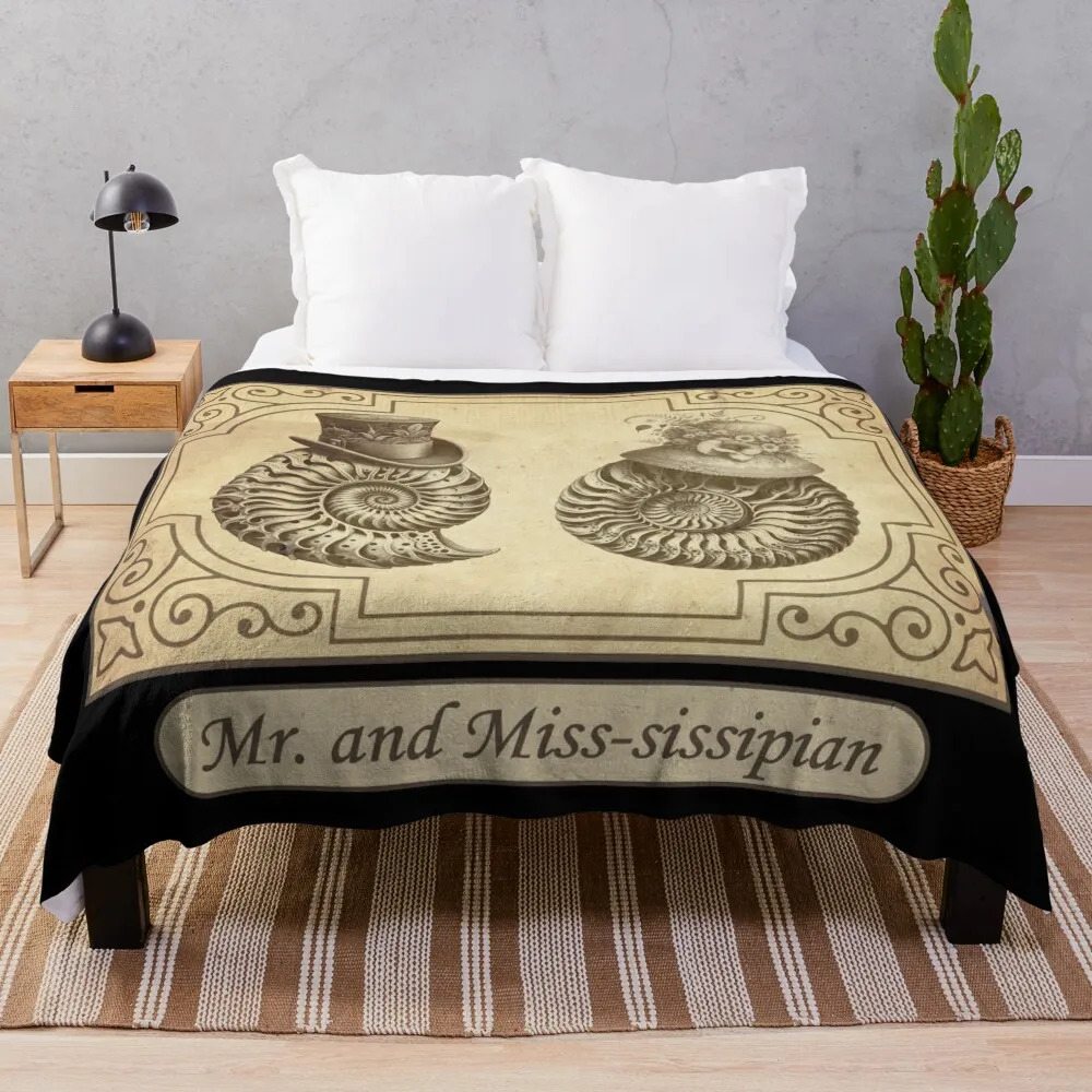 

Fossil Romance: The Love Story of Mr. and Miss-sissippian Throw Blanket Personalized Gift Bed Fashionable Blankets