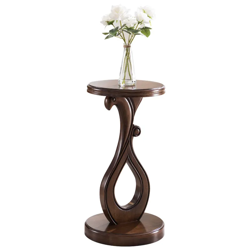 High and low flower stand log design American country living room floor-to-ceiling storage vase shelf plant placement shelf