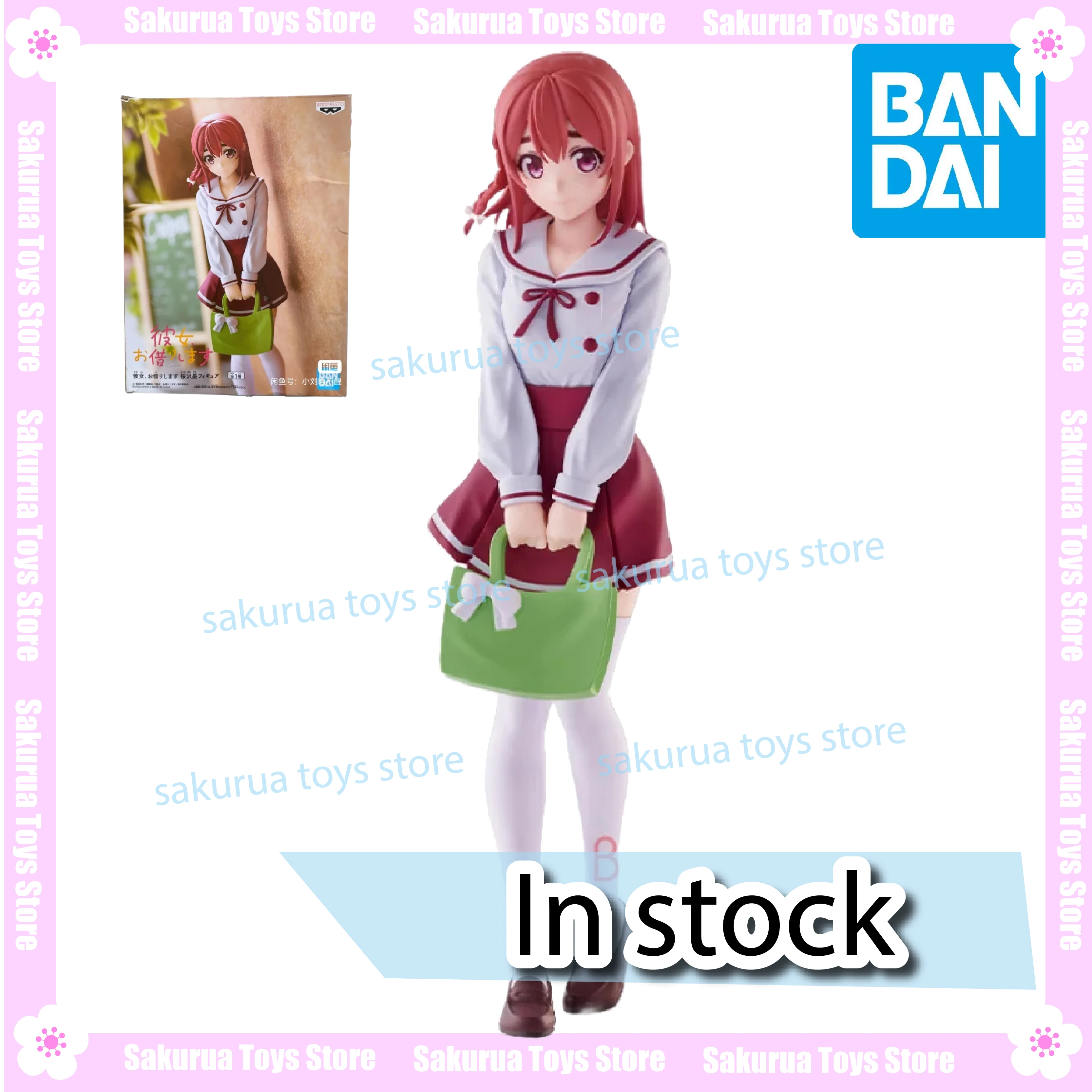 

В наличии Bandai, натуральная аренда подруги, Сакурадзе Mo, фигурка, пейзаж, периферийные устройства в стиле аниме, коллекция настоящих кукол, подарки