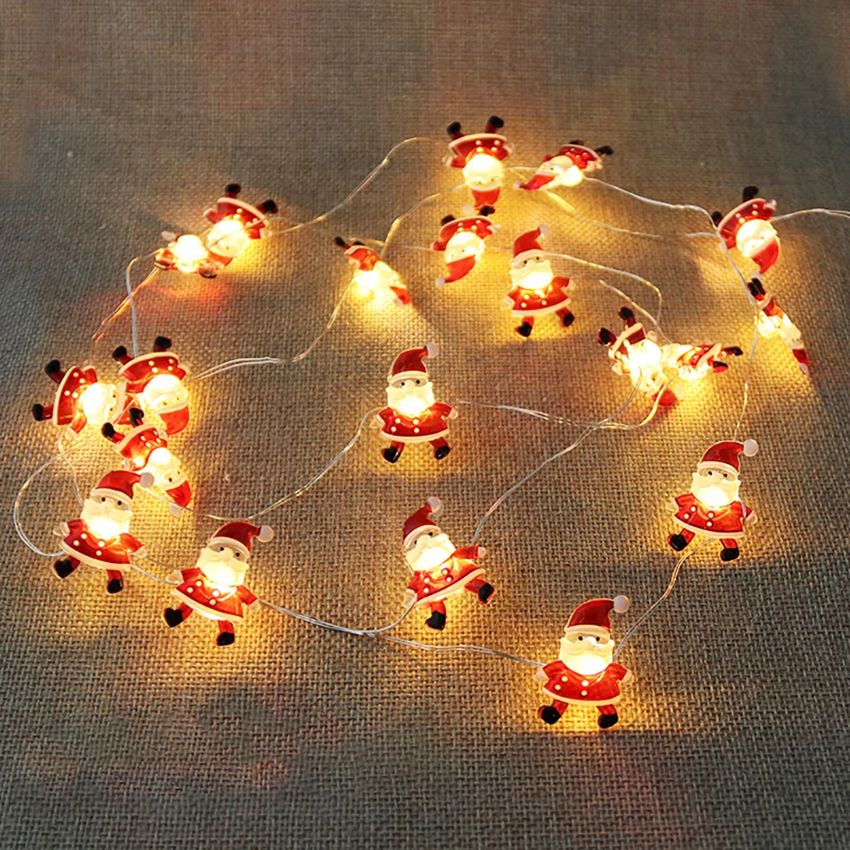 

2M 20LED Led String Santa Claus Snowflake Christmas Tree Decorative Light For Home Ornament Xmas Creatives Gift New Year Decor