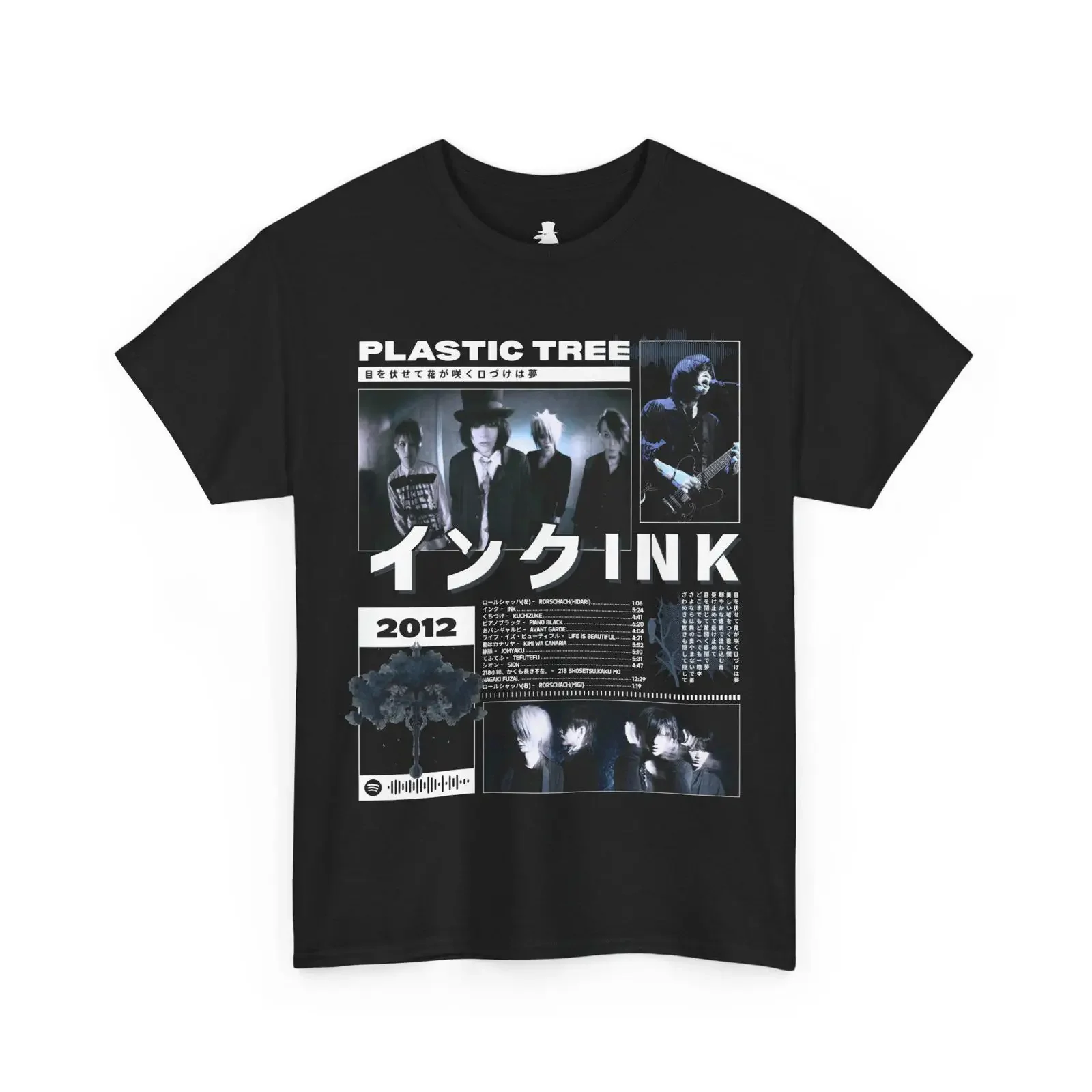Plastic Tree Ink Album Cover T-Shirt Japanische Visual Kei JRock Alternative Rock Band Gothic Casual Merch Vintage Washed Unisex