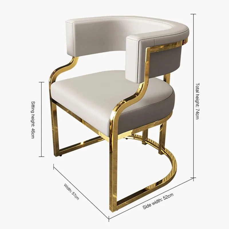 Hotel Makeup Chair Metal Floor Aesthetic Nordic Garden Chairs Accent Reading Sedie Sala Da Pranzo Dining Room Furniture WJ40XP