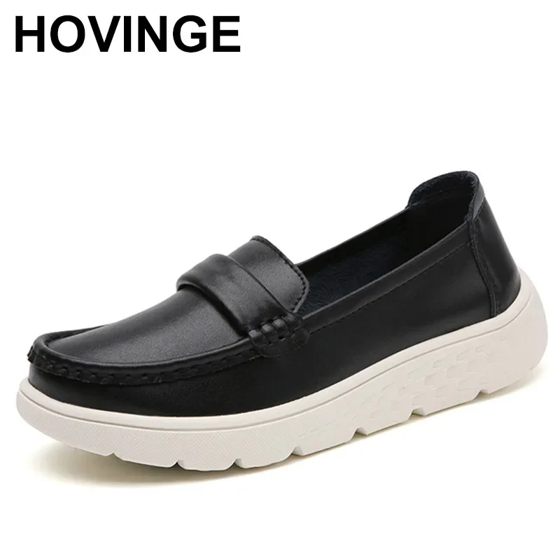 

Genuine Leather Shoes For Women Spring Flats Bowtie Loafers Women's Mocasines Slip On Footwear Female Round Toe Luxury