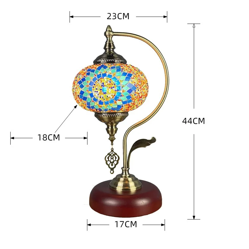 Vintage Handmade Mosaic Lampshade Turkish Moroccan Bohemian Style Table Lamp