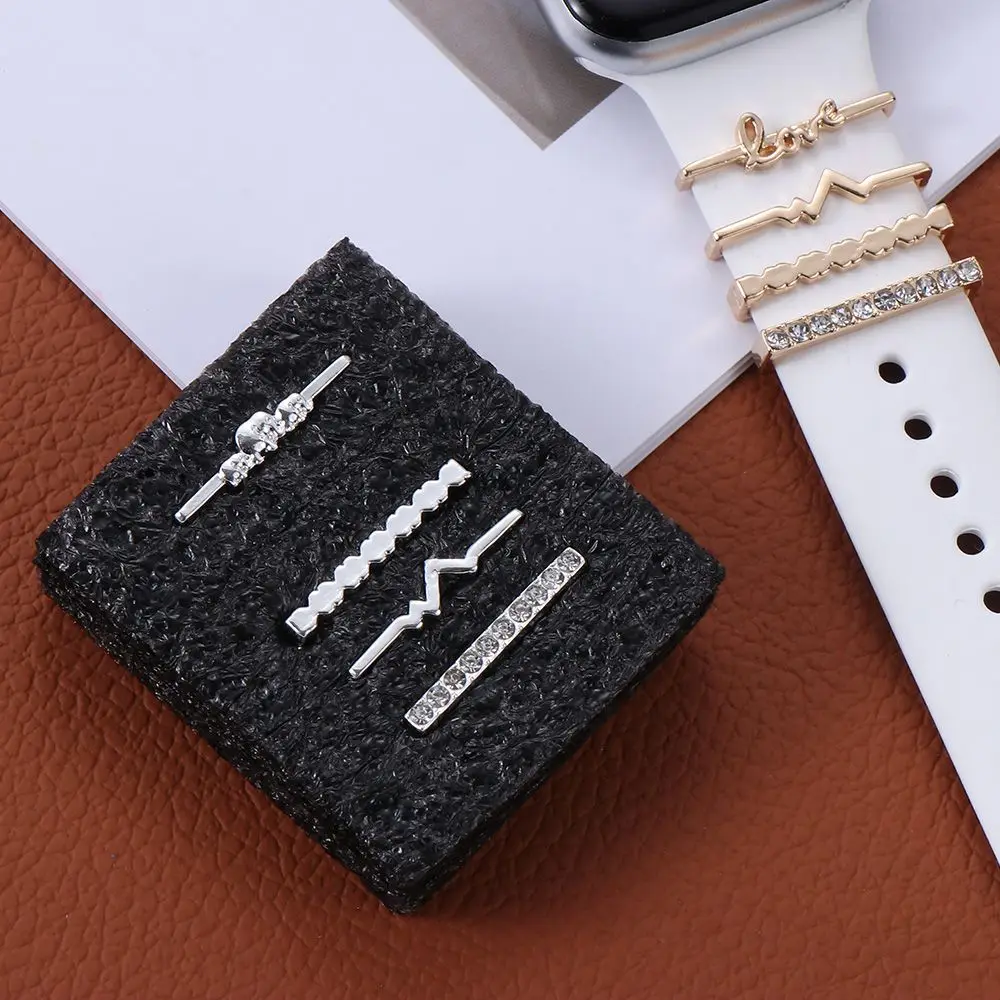 Broche cinta acessórios diamante relógio banda ornamento pulseira encantos anel decorativo para apple watch band para apple watch band