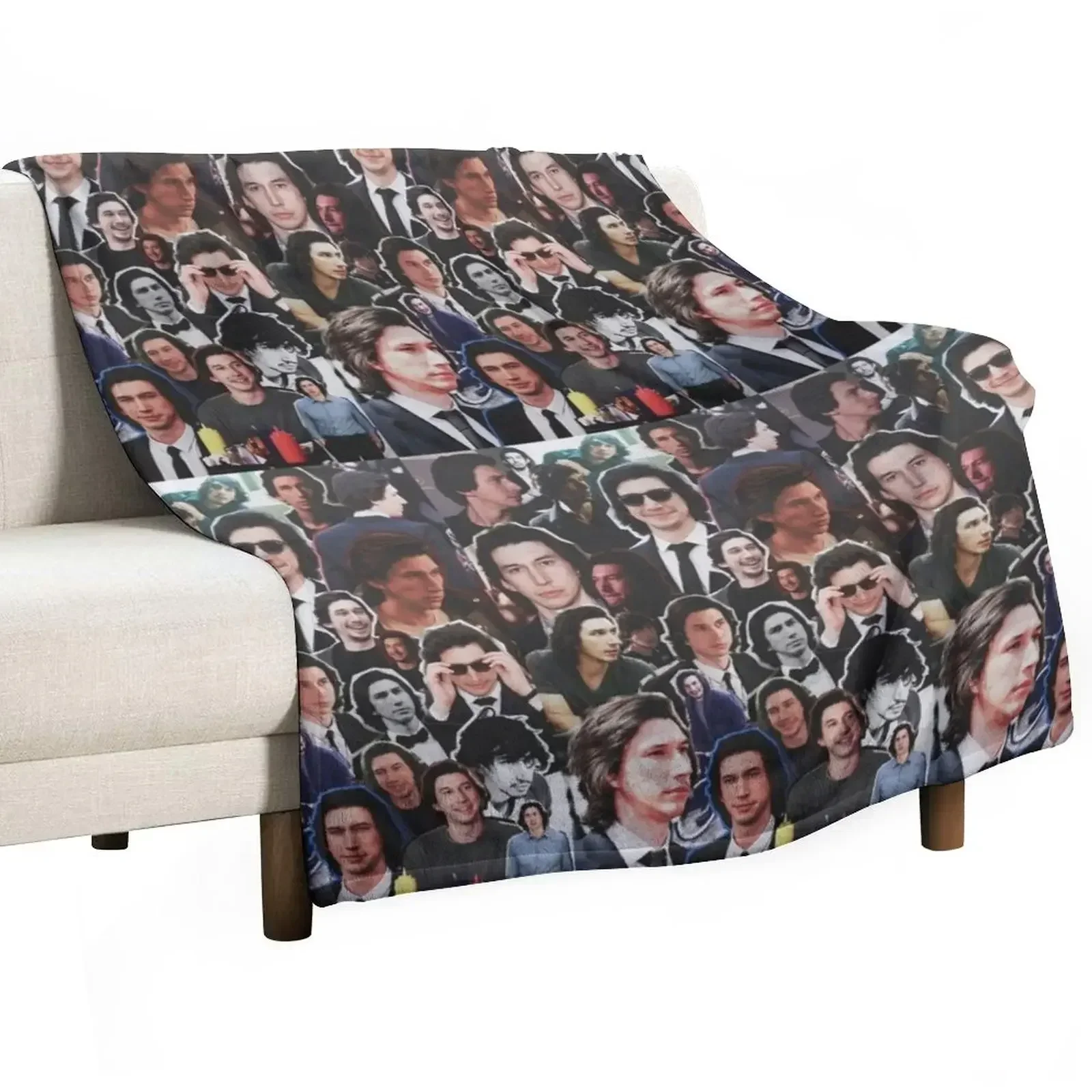 Assorted Adam Driver Collage Throw Blanket For Decorative Sofa blankets and throws Blankets