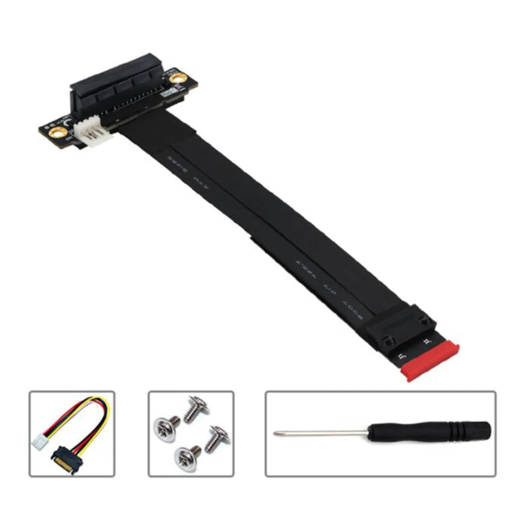 PCIe X4 3.0 Extension Cable M.2 M Key to PCI Express 4X 2230/42/60/80 Riser Card Gen3.0 Extender Line Cord 90 Degree