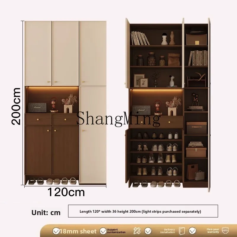 

WYX retro wall integrated entrance hall cabinet living room decorative locker storage cabinet