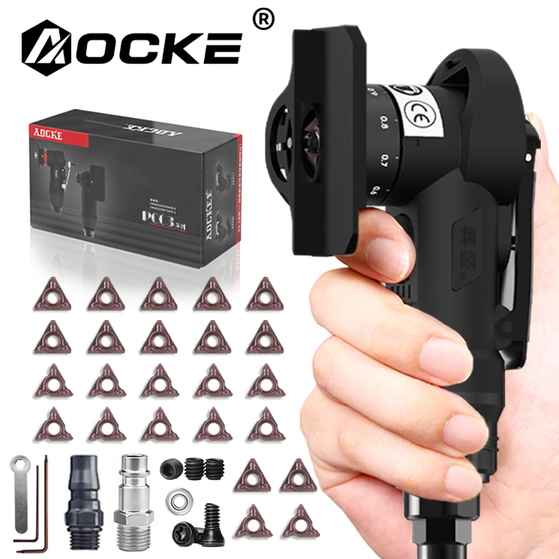 AOCKE AX310 Mini Pneumatic Chamfering Machine 45° Trimming Machine for Wood Fiberboard Deburring Cutting R- Angle Blade