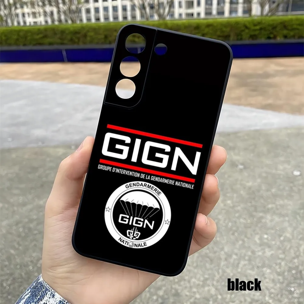 GIGN National Gendarmerie Intervention Group Phone Case For Samsung S 24 23 22 21 20 plus ultra a M 34 54 53 luxury Black shell