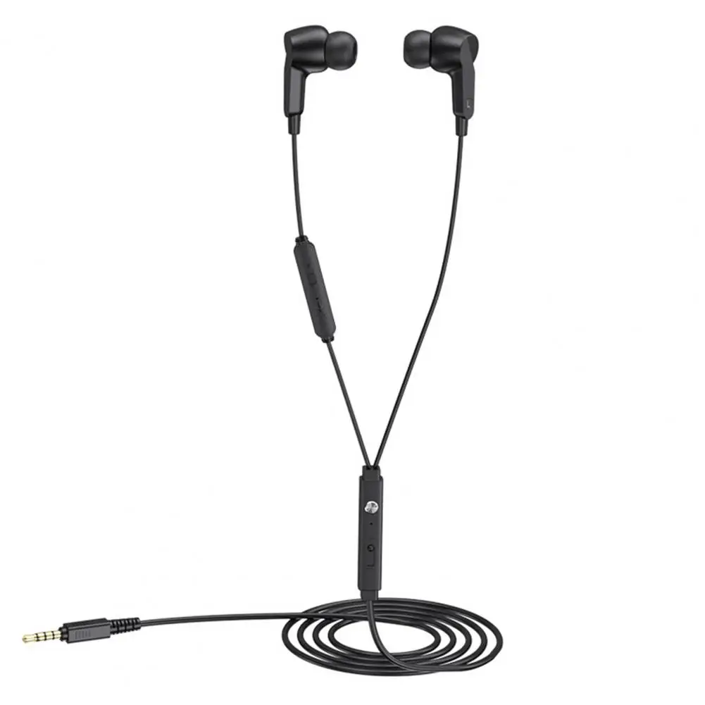 Sports Earphone PVC with Microphone Black Color Sweat-proof Sports Wired in-Ear Earphone Wired Earphone Relieve Boredom