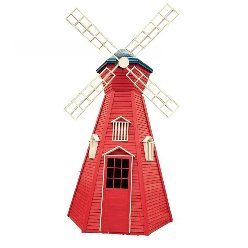 

Outdoor preservative wood Dutch windmill electric garden landscape