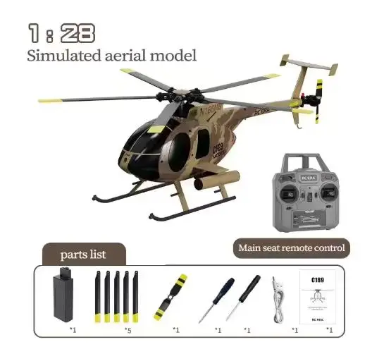 C189 RC Helicopter MD500 Tusk 1:28 Scale Dual Brushless 6-Axis Gyro Flybarless Simulation RTF Outdoor Flying Toy - view 4
