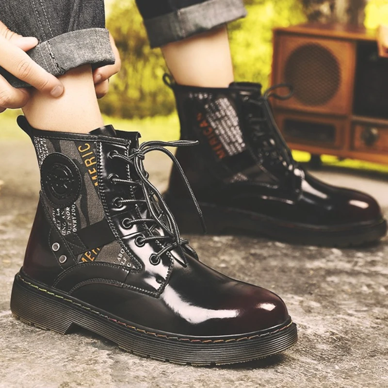 

Мужские высокие ботинки большого размера, модный нишевый стиль, новая мягкая подошва, трендовый уличный стиль, модные ботинки