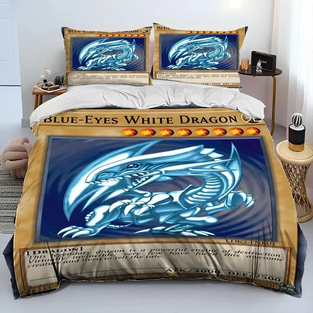 3D Print Yu-Gi-Oh MONSTER CARD Anime Bedding Set Duvet Cover Bed Set Quilt Cover Pillowcase Comforter king Queen Size Boys Adult