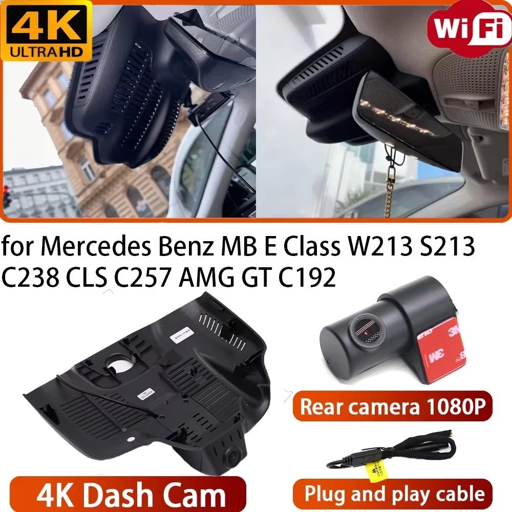 for Mercedes Benz MB E Class W213 S213 C238 CLS C257 AMG GT C192 Video Recorder 4K DVR Dash Cam Wifi Camera 170° Wide Angle