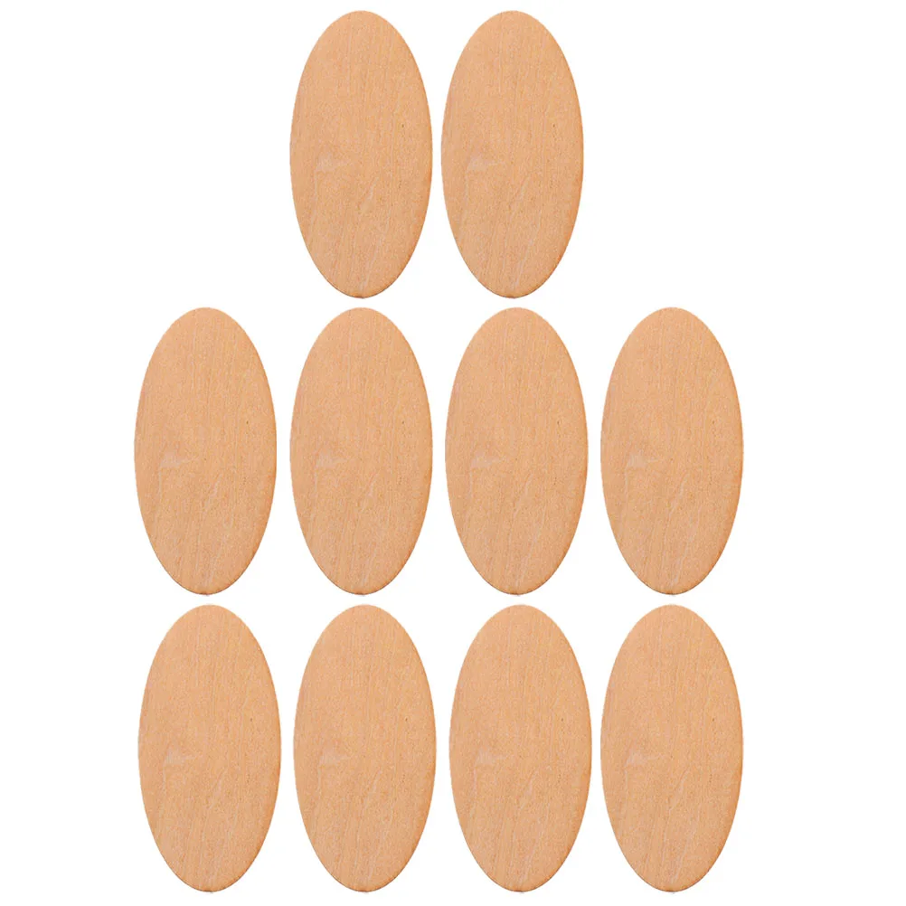 

10Pcs Oval Wooden Craft Supplies Natural Wood Slices Smooth Surface DIY Hanging Decorations Easter Christmas Party