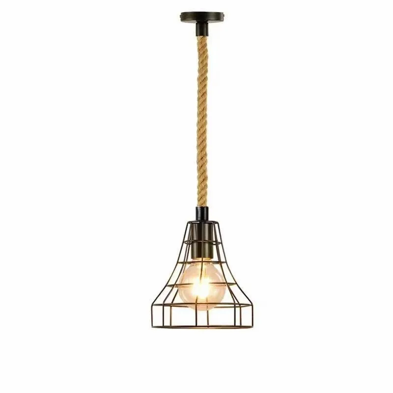 

Contemporary Hemp Rope Pendant Lights Milk Tea Shop Coffee Shop Clothing Store LED Chandelier Window Display Personality Fixture
