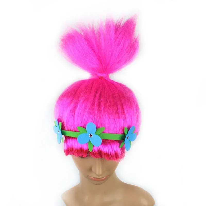 할로윈 코스프레 소품 애니메이션 가발 트롤 파티 드레스 멋진 드레스 소품 머리 장식 머리 커버 꽃