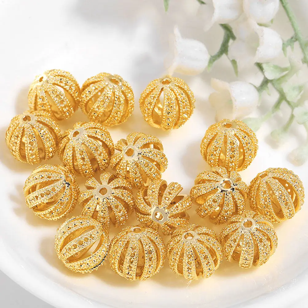 Metal Ball Lantern Accessories Creative Hollow Out DIY Beads for Bracelet Necklace Jewelry Making Beading Kits Jewelry Beads