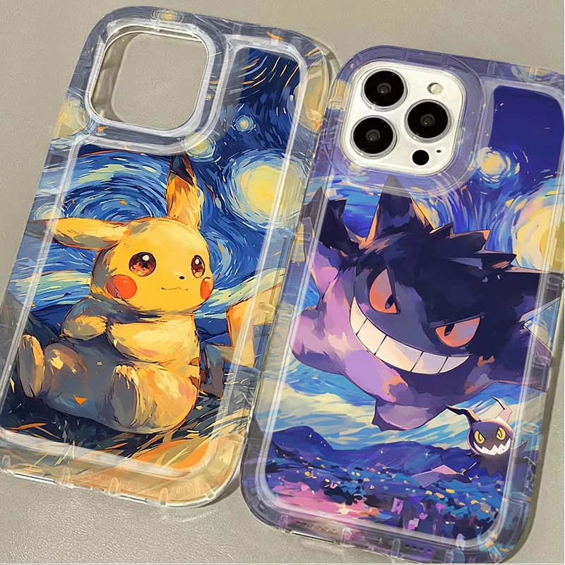 Lovely P-Pokemon Starlit Sky Clear Case For iPhone 16 15 14 13 12 11 Pro Max XS X XR 8 7 Plus SE 2020 Shockproof Silicone Capa