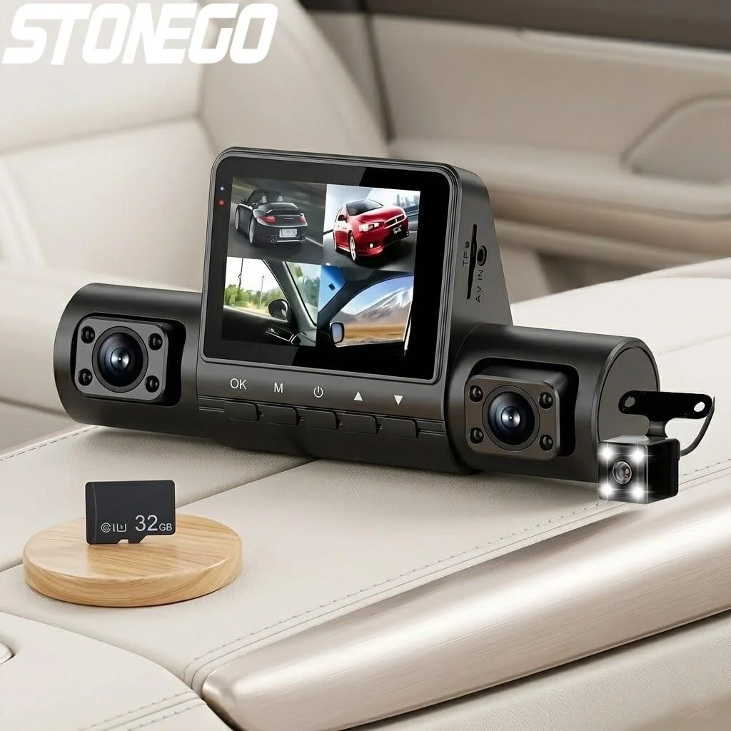 1080P Full HD 4 Lens Dash Cam Wide Angle Loop Recording IPS Screen Car Camera Vehicle Surveillance System