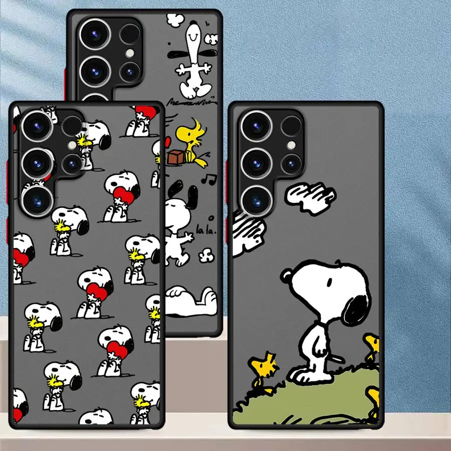 حافظة لهاتف سامسونج جالاكسي S20 S21 S22 Plus S9 S10 S23 Ultra S25 Edge S24 FE جرو كرتوني لطيف