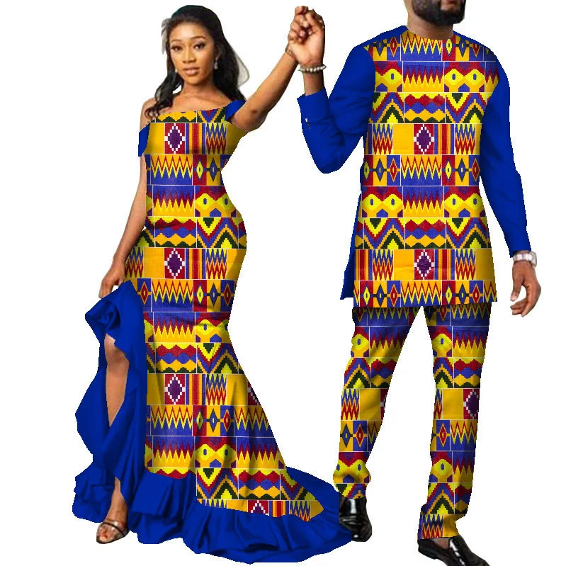 Африканские платья для пар, традиционное платье Базен, платье длиной до пола, дизайн для пары, костюм Дашики, африканская одежда, наряды для влюбленных