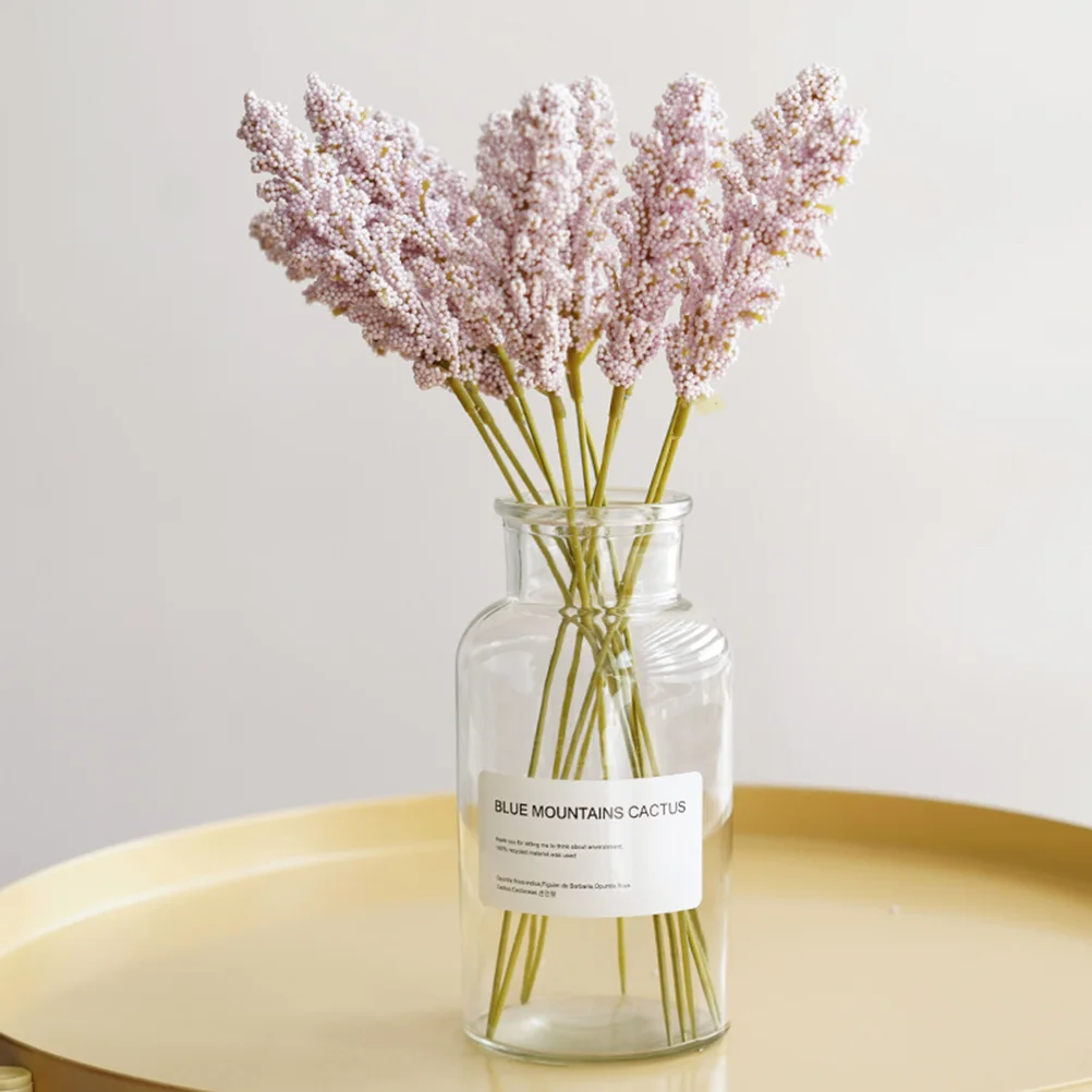 

2 Bouquet Light Pink Artificial Plants Wheat Grain Flowers Realistic Simulation for Wedding Home Decoration Photography Props