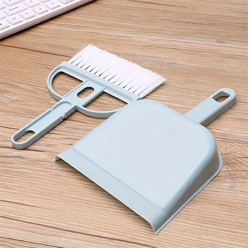 Desktop & Keyboard Cleaner Set, Mini Broom for Crumbs & Dust. Small Dustpan, 20x16cm, Office Use