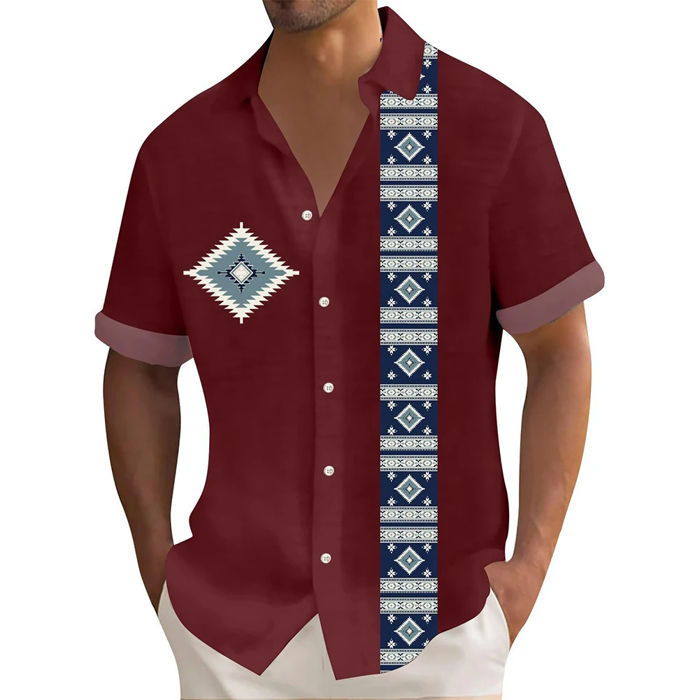 

Collared Graphic Print Shirt Graphic Print Shirt Graphic Printing Polyester Button Down Beach Daily Wear For Men