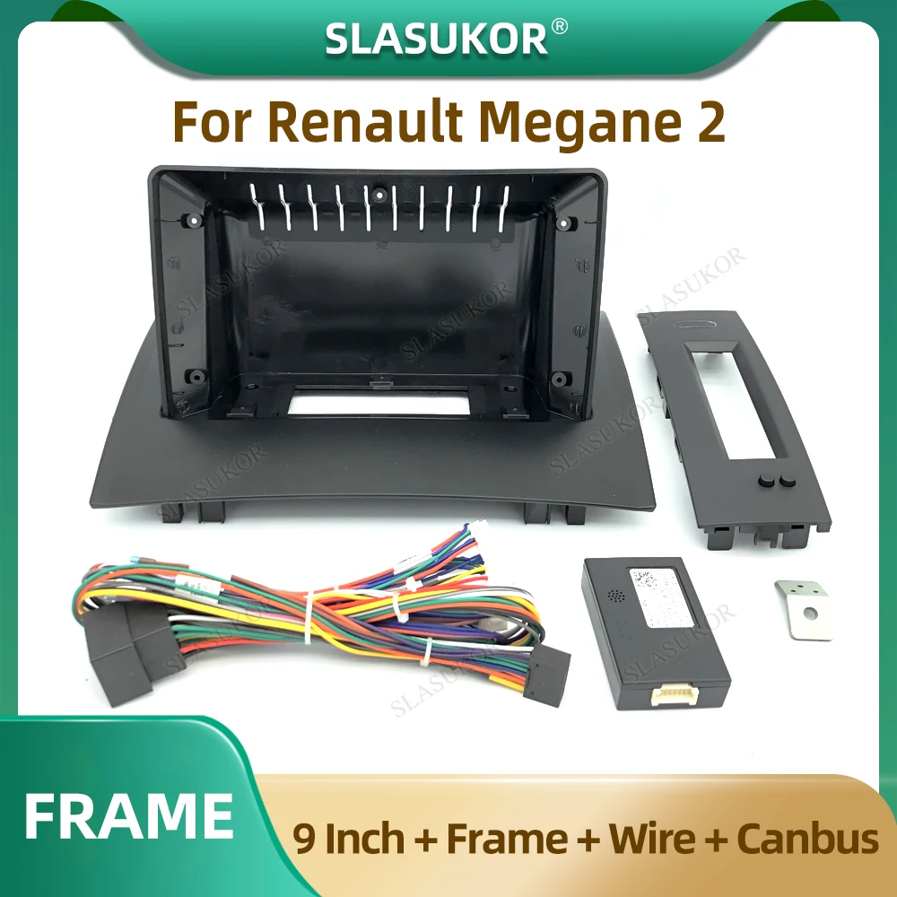 9 Inch For Renault Megane 2 2002-2009 Car Radio Fascia Car Radio Panel Wire Sleeve Frame Dashboard Original Accessories Canbus