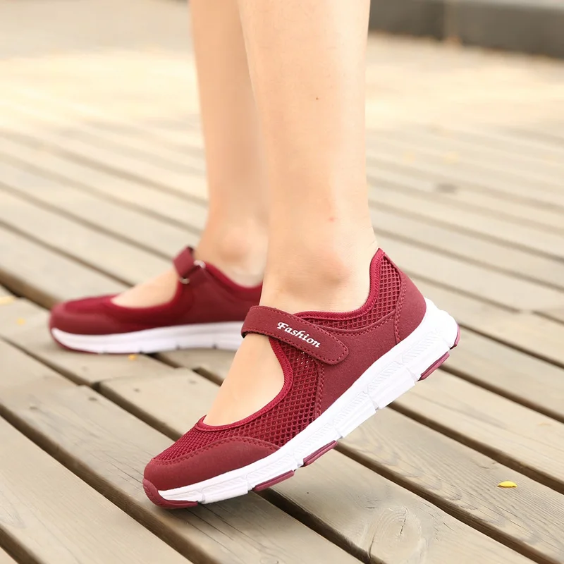 Sommerliche Damen-Freizeitschuhe, weiche und leichte Sportschuhe, Damen-Wanderschuhe, atmungsaktive Reiseschuhe mit flachem Boden S – Detail 14