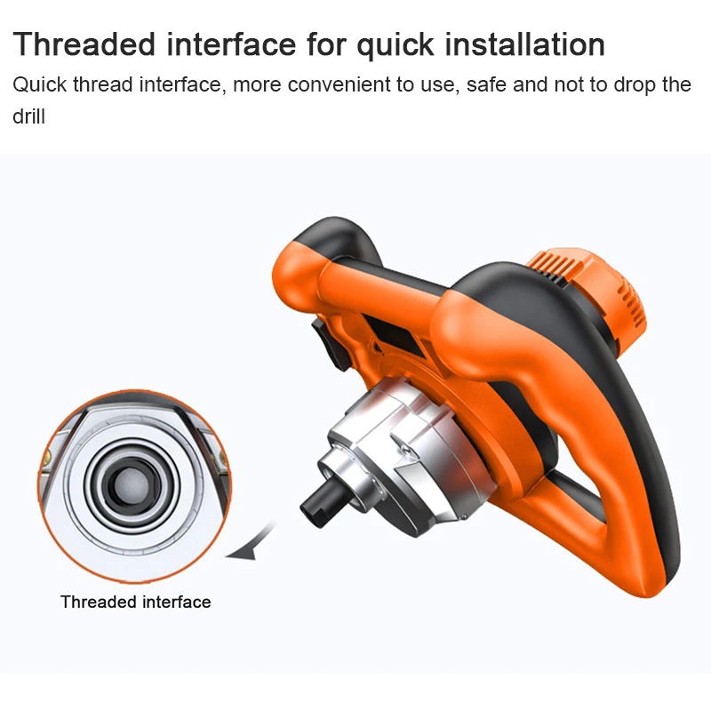 2800W/3000W Industrial Grade Mixer 6 Gear Adjustable Speed Handheld Paint Cement Plaster Mortar Coating Mixer Putty Powder
