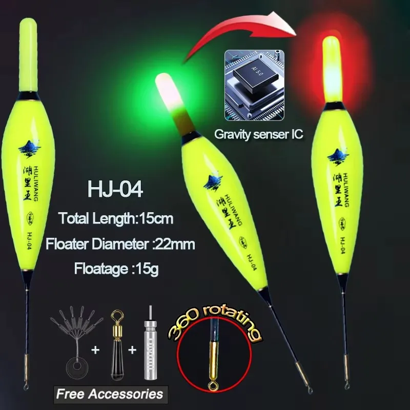 Angeln Schwimmt Smart IC Schwerkraft Sensor Farbwechsel Elektrische LED Leuchtende Felsen Angeln Zubehör Tackles