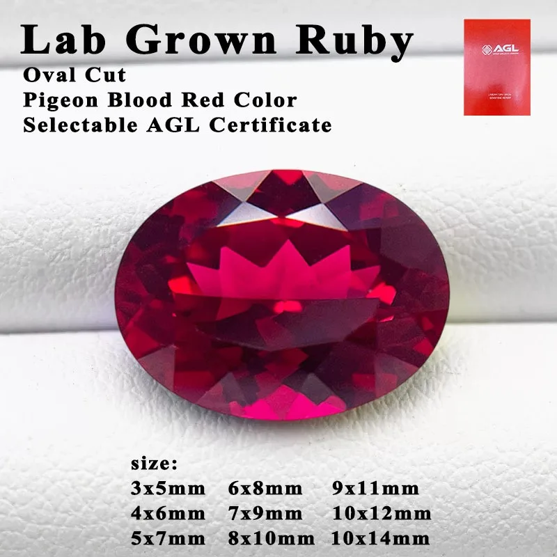 

Lab Grown Sapphire Oval Cut Pigeon Blood Red/Cornflower/Royal Blue/Aquamarine/Fire Lotus/Cobalt Spinel Selectable Certificate