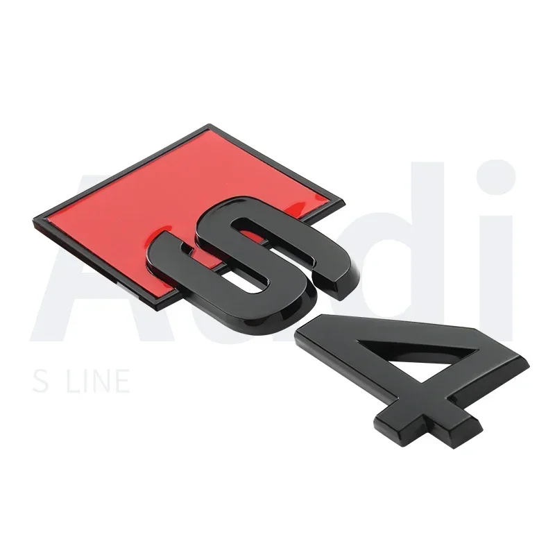 Autocollant de logo de coffre de garde-boue de voiture, lettres de chiffres 3D ABS, emblème pour Audi série S, style noir et argent, S3, S4, S5,